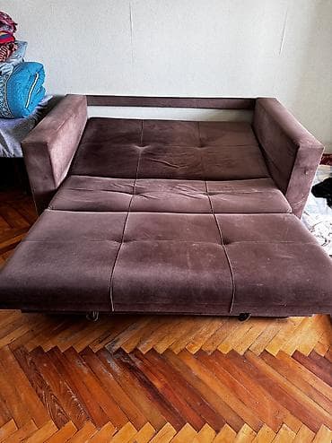 gencede divan: Qəhvəyi divan acilib bağlanır - Rəng: tünd qəhvəyi - Material — 2
