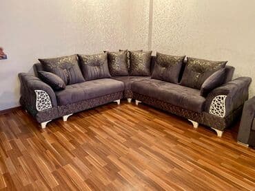 Гостиные гарнитуры: Угловой диван, Новый, Раскладной, С подъемным механизмом, Велюровая ткань — 6