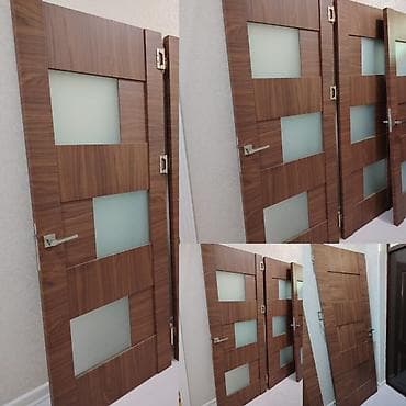 Müasir dizaynlı otaq qapısı - Material: taxta əsaslı panel (təbii