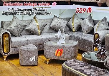 cay evi ucun divan: Künc divan, Qonaq otağı üçün, Açılmayan — 1