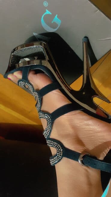 босоножки новые 36 размер: Размер: 36, цвет - Черный, Б/у — 5