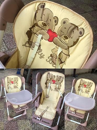 maşa i medved: Uşaq yemək stulu - Rəng: bej/çəhrayı tonlarda - Yumşaq süngərli — 2