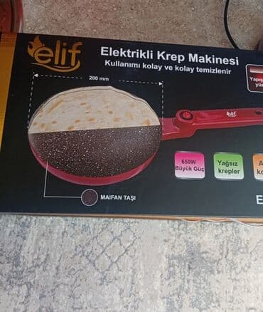 Elif Elektrikli Krep Makinesi - 200 mm diametrli səth – nazik və