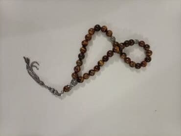 Ювелирные изделия: Təbii daş təsbeh - Material: qəhvəyi tonlarda təbii daş muncuqlar — 7