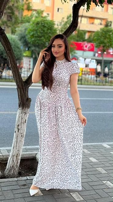 don geyim: Qadınlar üçün maxi don - Model: Yüksək belli, ətək hissəsi geniş — 4