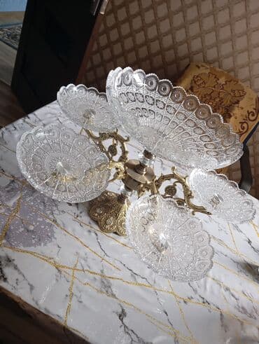şüşə qab: Altiqabli şüşə-meyvə ve lepe qabi(klassik dizayn) - Material: kəsimli — 4