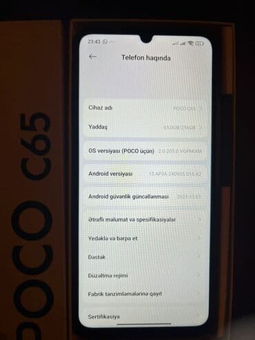 temzo 40 mg tablet: Poco C65, 256 GB, rəng - Boz — 3