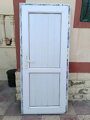 pvc qapi: PVC giriş/terrasa qapısı - Material: Ağ PVC profil (Pakpen markalı — 2