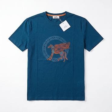 Футболки: Мужская футболка, Hermes, One size, цвет - Голубой — 1
