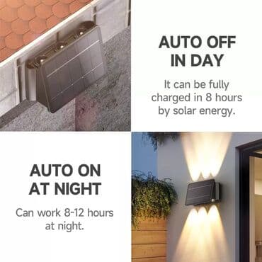 Süni güllər: Bağ işıqı Divara quraşdırılmış, 6 Vt — 8