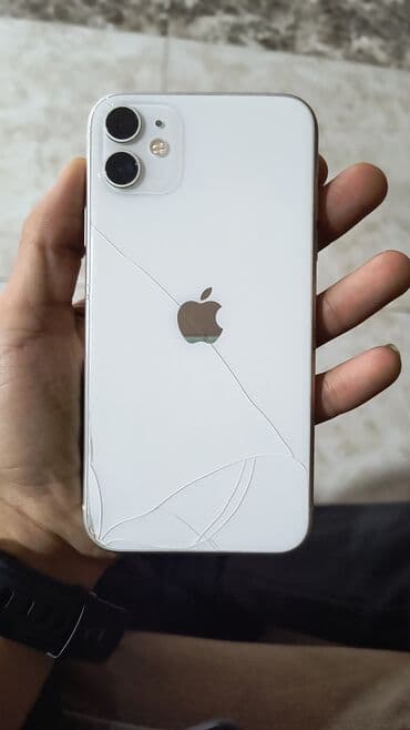 Elektronika: IPhone 11, 128 GB, Gümüşü, Qırıq — 1