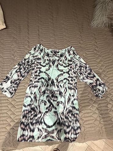 - Qadın paltarı -Milly - Rəng: açıq mavi (mint) fon üzərində qara, ağ at lalafo.az - Qadın paltarı -Milly - Rəng: açıq mavi (mint) fon üzərində qara, ağ