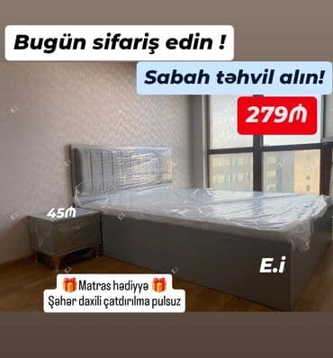 стеклянная тумба под телевизор: Təknəfərlik çarpayı, Tumba — 1