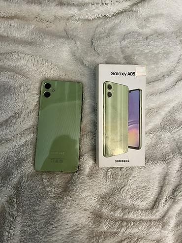 soba satilir: Samsung Galaxy A05, 64 GB, rəng - Yaşıl, Barmaq izi, Face ID — 6