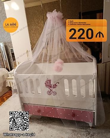 uwaq bewiyi: Beşik – LA MiNi (Laconic & Minimalism) - Model: Ağ gövdə, çəhrayı — 1