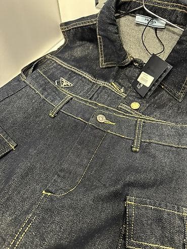 jılet: Prada denim dəst – jilet və ətək - Material: qalın tünd indiqo denim — 7