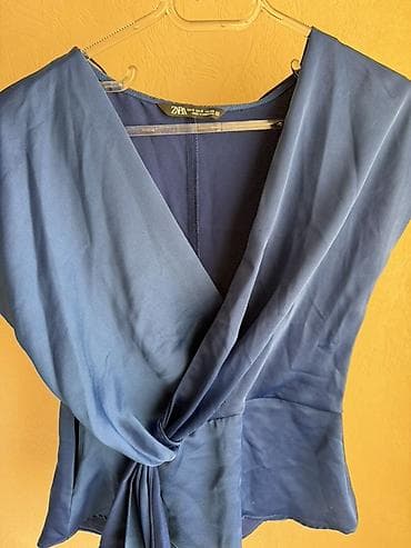 beli: ZARA qadın bluzu - Model: kruj şalvari xatırladan kəmərli wrap/bluzon — 1