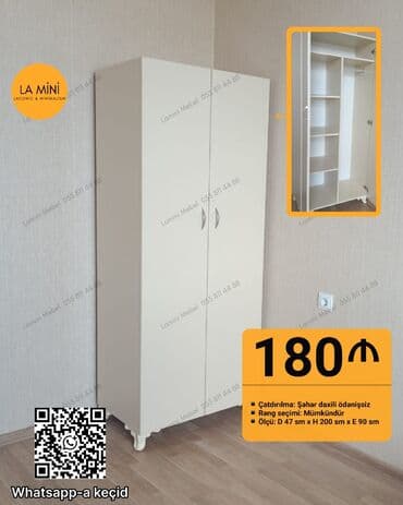 hamam skaflari: Açılan, 2 qapılı Düz dolab, Şifonyer — 1