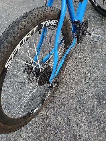 velosiped ural: Sport Time dağ velosipedi - Çərçivə: yüngül alaşımlı, mavi rəng, düz — 5