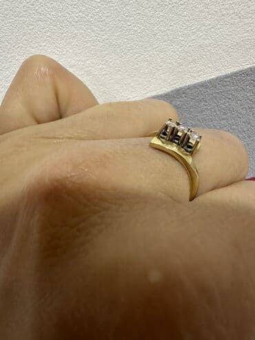 brilyant qaşlı üzük metni: Nişan, Üzük, Sarı qızıl, 750 Əyar, Brilyant — 2