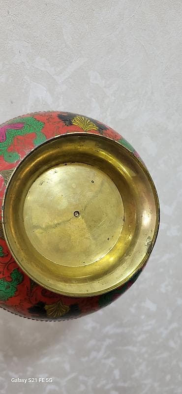 konfet qabi: Məhsul: Rəngli naxışlı bürünc şirniyyat/mezə qabı (ayaqlı) - — 3