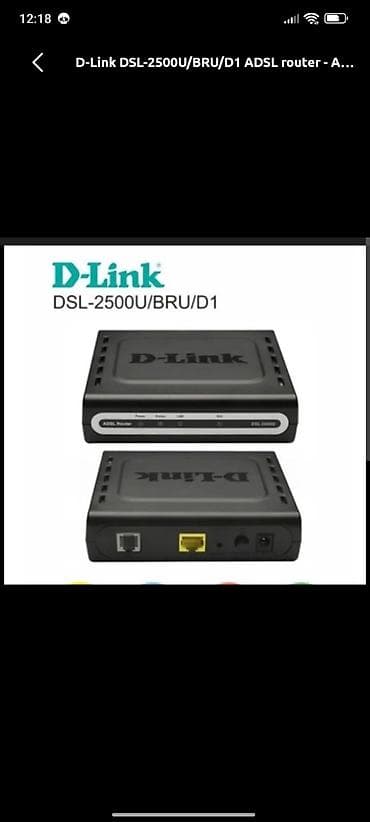 narda 2 manatliq internet: D-Link DSL-2500U ADSL Modem (Naqilli) D-Link DSL-2500U ADSL modemi — 1