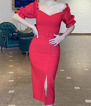 Qırmızı kokteyl/ ziyafet donu