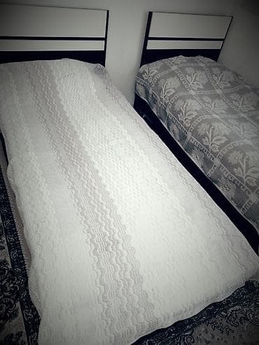 ucuz carpayı: Yataq otağı dəsti – 2 ədəd tək nəfərlik çarpayı: ağ-qara başlıqlı — 1