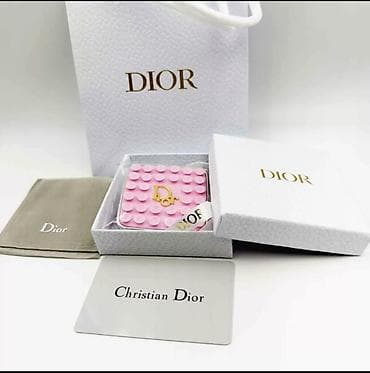 güzgü şamdan: Dior bəzəkli kvadrat kompakt güzgü - Rəng: pastel çəhrayı - Üst — 2