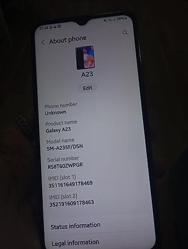 Samsung Galaxy A23, rəng - Qara, Barmaq izi — 6