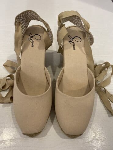 женские кроссовки на танкетке: YENIDIR. Bej rəngli qadın espadril sandal – platformalı və künc — 5