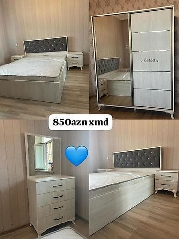 yataq mebel desti: İkinəfərlik çarpayı, Dolab, Komod, 2 tumba, Yeni — 1