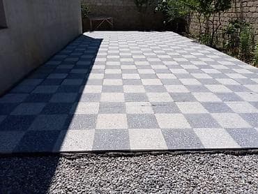 çöl qapisi: Mozaika-beton döşəmə işlənməsi xidməti - Ağıllı naxışlarla (şahmat — 3