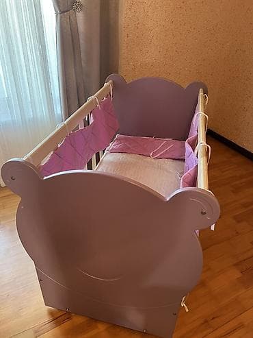 Мебель: Для девочки и мальчика, Четырехугольная, Колыбель, С бортиками, С матрасом, Без механизма качания — 3