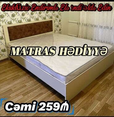 taxt dəsti 50 m: Yeni, İkinəfərlik çarpayı, Bazasız, Matras ilə, Siyirməsiz, Azərbaycan — 1