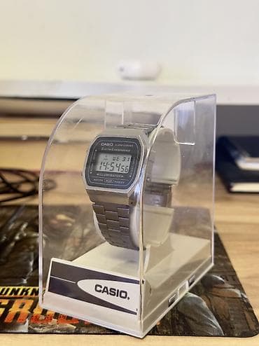 luc saat: Casio A168WGG-1A. 139 manata rəsmi mağazasından alınıb, çox münasib — 1