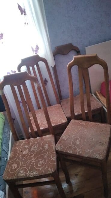 işlənmiş stullar satılır: 6ədəd stul şəkildə göründüyü kimi sökülmüş hissələri var Qaraçuxur — 1