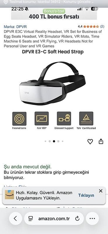 İstehsal avadanlığı: DPVR E3C Virtual Reality Headset – Soft Head Strap - Marka: DPVR - — 1