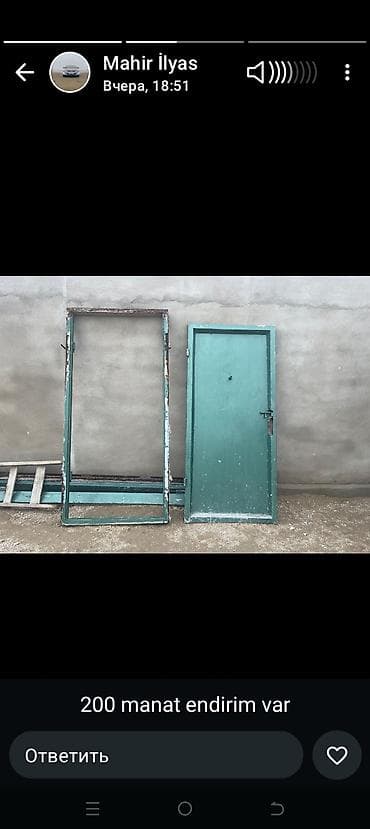 Metal qapı və qutu (çərçivə) dəsti - Material: metal - Rəng: yaşıl -