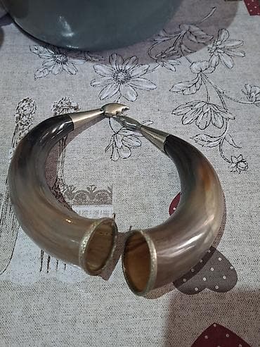 Buynuzlar: Təbii buynuzdan hazırlanmış dekorativ içki buynuzu (cütlük — 2