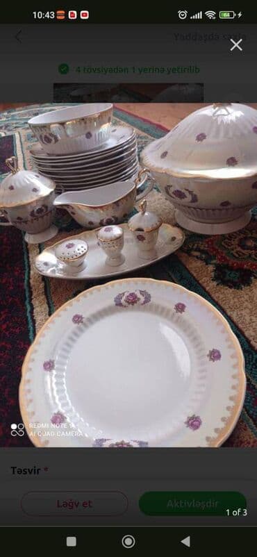 xurusdal qablar: Nahar dəsti, 6 nəfərlik — 1