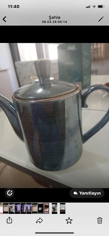 Yeni, rəng - Mavi, Dəm caydanı, Keramika, 0,5 bucket volume l, Türkiyə