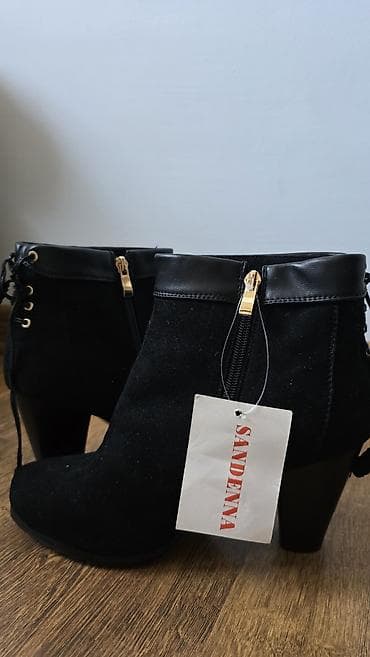 ayaqab: Sandenna qadın botları - Rəng: qara - Material: zamşa efektli üst — 4