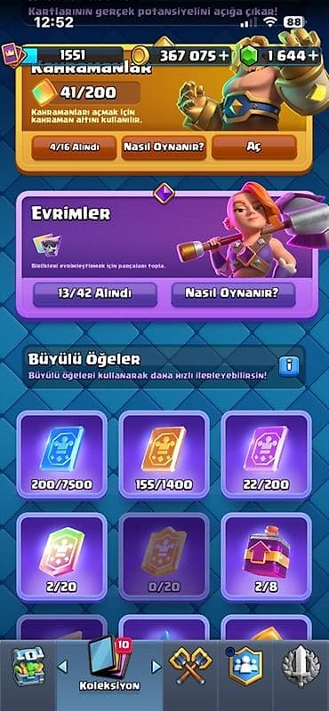 rubik kubu: Clash Royale hesabı – güclü resurs və kolleksiya - Kasa: 367 075 — 1