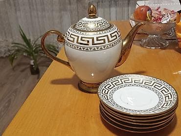 Çay dəsti, rəng - Ağ, Farfor, 6 nəfərlik