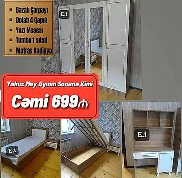 Yataq otağı mebel dəsti Komplekt tərkibi: - Bazalı çarpayı (yataq