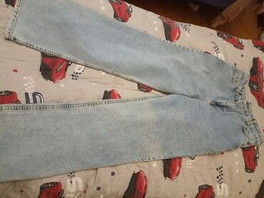 qaqa şalvarları: Klassik açıq mavi rəngdə denim cins şalvar - Kəsim: düz/relaxed fit — 5