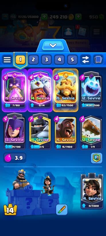 Daraq panellər: Clash Royale Hesabı 9 min kupa,46 svy.10 evrimi var.Hesabın envanteri — 2