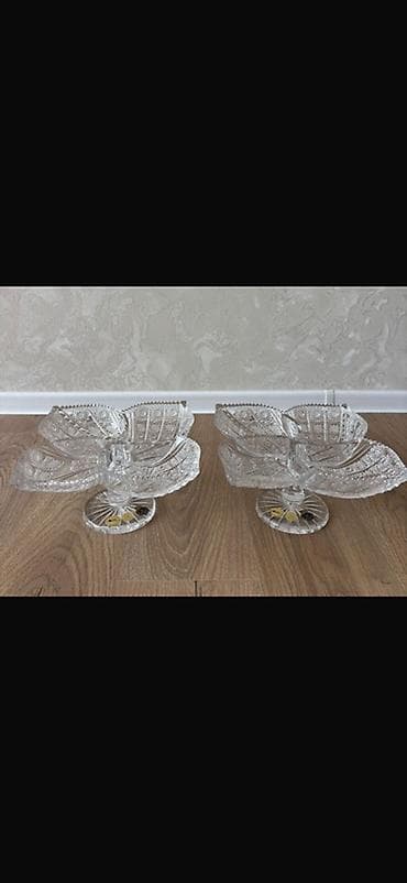 Tom Şüşə meyvə/qəlyanaltı qabları – 2 ədəd dəst - Material: qalın