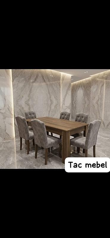 bar stullar: MASA DƏSTI Klassik üslublu yemək otağı dəsti - Rəng: açıq krem/ivori — 10